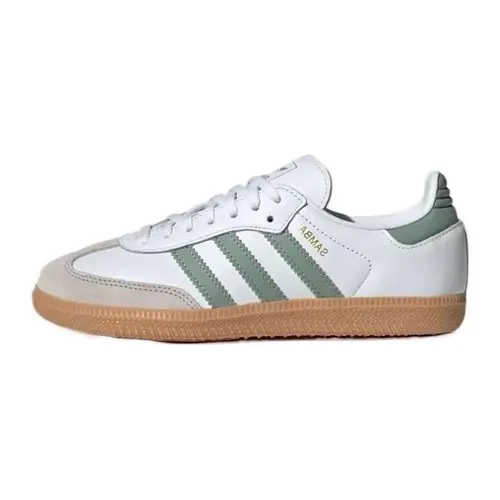 Adidas Samba OG Cloud White Silver Green Youth / Women’s Perfect Daily Casual Fashion Footwear Walking Sneakers Shoes Girl Rubber Trainer