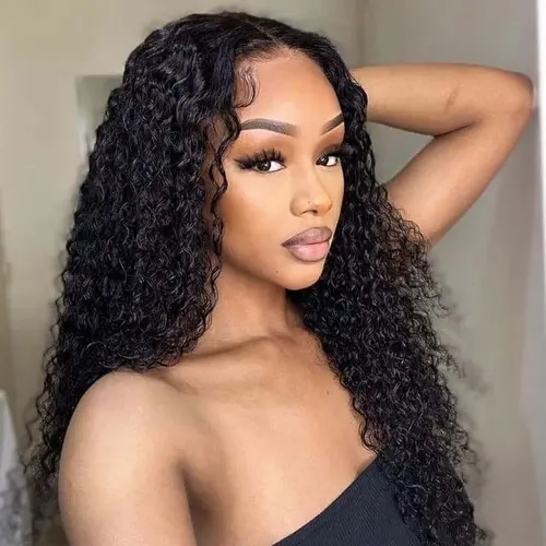 Tuneful Jerry Curly Wave Lace Front Wigs Human Hair 180% Density 13x6 HD Transparent Lace Frontal Wigs Human Hair For Women Deep Curly Lace Frontal Wigs Human Hair Pre Plucked Natural Color