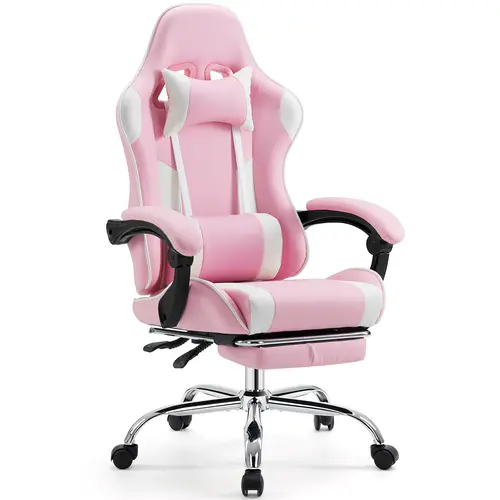 Sweetcrispy Modern Ergonomic Office Chair - PU Leather, 360° Swivel Ease, Height Adjustable, Fixed Arms, 90-150° Lean Back Recliner with Footrest, Lumbar & Headrest Support, Plastic Components, Easy Assembly, Low Back Pain Relief for WFH & Office Use