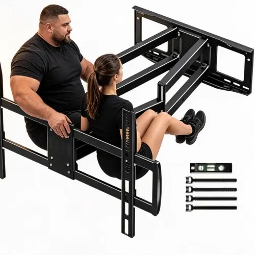 Forging Mount Heavy-Duty Durable HDTV Wall Bracket - Solid Modern Steel Frame, Adjustable Full Motion, 43" Double Articulated Arms, Fits 50"-90" Screens, Holds 190 lbs, VESA 600x400mm, Compatible with 16"-60.39" Studs, Ideal for Living Room Wall Mount