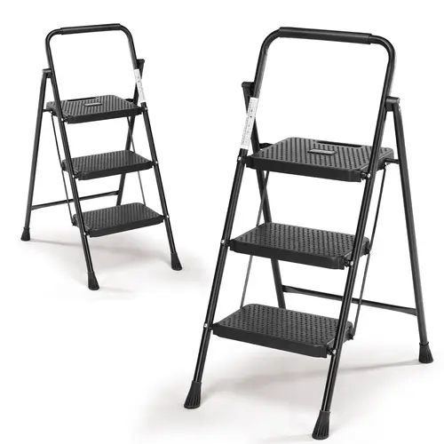 Heavy-Duty Telescoping Step Ladder - Adjustable, Lightweight, Sturdy, 800 lbs Capacity, Multifunctional Ladders for Home, Ideal for DIY Projects, Reaching High Shelves, Portable Collapsible for Adults’ Kitchen Use