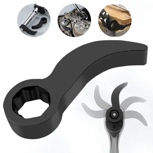 1/2" Drive Adjustable Head Pry Bar Wrench Adaptor (1 Piece) - Heavy Duty Chrome Plated High Mn Steel Metal Hand Tool, Hardware, 600Nm Strength, 7.3*2.5*1.1cm Plumb Connector, Anti-Corrosion, for Mechanics, Car Repair