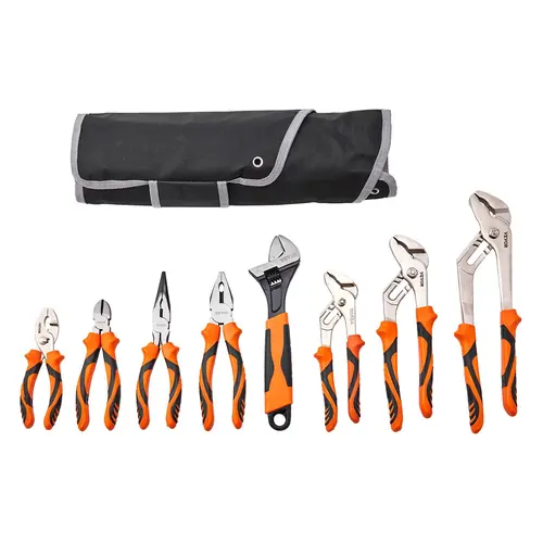 【Fallpicks】VEVOR 8-Piece Pliers Set, High Carbon Steel, 12"/10"/8" Groove Joint Pliers, 8" Linesman's Pliers, 6" Slip Joint Pliers, 8" Long Nose Pliers, 6" Diagonal Cutter, 10" Adjustable Wrench, and Tool Bag