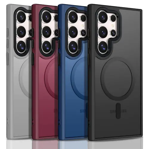 Translucent Matte Back TPU Silicon Casing - Slim Fit, Flexible, Shockproof, MagSafe-Compatible Protector Accessory for Samsung Galaxy S26, S25 Ultra, S25 Edge, S24, S24FE, S23, S22 Ultra Plus Smartphones