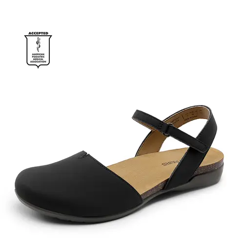 Dream Pairs Women's Casual Closed Toe Sandals - Cork PU Insole, Arch Support, Memory Foam Footbed, Flat Heel (1 cm or less), Standing-Friendly, Beach-to-Evening Lightweight Footwear for Everyday Walking