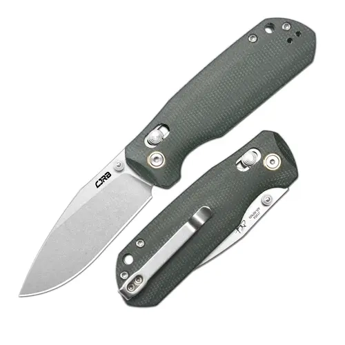 CJRB Maximal Pocket Hunting Knife for Men, 2.95" AR-RPM9 Steel Blade, Green Micarta Handle, Lightweight EDC Survival Pocket Knife, Outdoor Emergency Tactical Tool, Father's Day Gift, Knives, Edc Pocket Knives