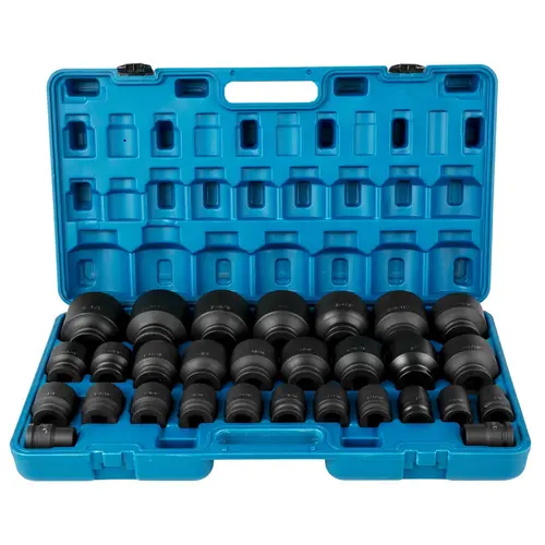 VEVOR 3/4" Drive Industrial Heavy Duty Impact Socket Set, 29-Piece 6-Point SAE (3/4 in-2-1/2 in) Wear-Resist CR-Mo Alloy Steel Mechanic Stuff, High Torque Car Repair Tools, Portable with Impact Wrench Compatibility & Storage Cage