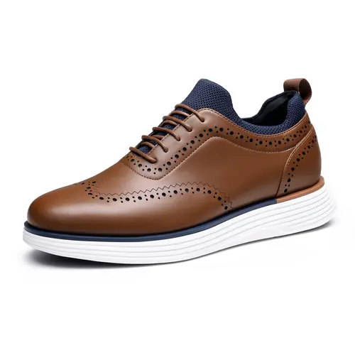 BRUNO MARC [MaxFlex SulteCraft Men's Smart-] Mens Black Wingtip Dress Shoes for Men Comfortable Height Boost Footwear Casual Athletic Sneaker Trainer Running Closed Office Shoes Mens Dress Shoes Work Boots Outdoorfun Boy