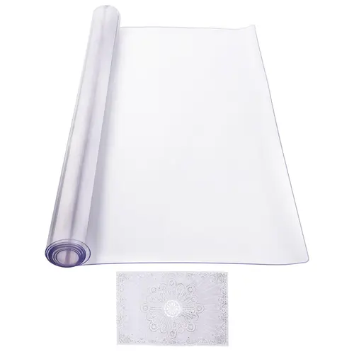 VEVOR Food-Safe PVC Rectangle Table Cover, 40x80 in 2.0mm Thick Durable Desk Mat, Waterproof Easy-Clean Burn-Resistant Scratch-Resistant Pad, Wipe with Damp Cloth, for Kitchen, Desks, Dressers, Counters, All Seasons Fit for Wood & Textured Tops