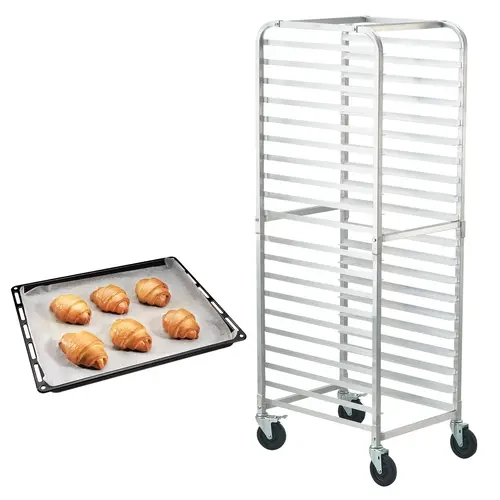 VEVOR Bun Pan Rack,  20-Tier Commercial Bakery Racks with Brake Wheels, Aluminum Racking Trolley Storage for Half & Full Sheet, Speed Rack For Kitchen Home, Bread Baking Equipment, 26"L x 20.4"W x 70"H