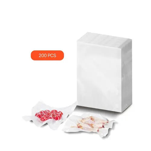 200-Bag Value Vacuum Plastic Food Storage Bags, 8x12 in Non-BPA Food Grade Easy Tear with 210um Tough Layer & Airtight Seal, -24°F to 100°F, Bone-In Ready, Compatible with All Vacuum Sealers, Father's Day Kitchen Gift