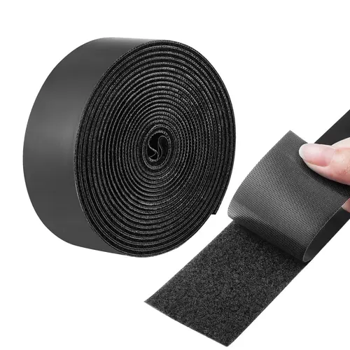 【toolupgrade】VEVOR Heavy Duty Nylon Self-Adhesive Hook Loop & Preglued Double-Sided Strips - 15 ft x 2 in, 16.4 ft x 0.94 in, Black+Red, Strong Damp-Proof Acrylic Adhesive Waterproof Tape, Multipurpose Removable, Easy to Use for Home, Arts and Craft