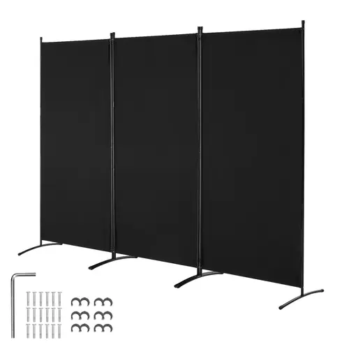 VEVOR 3-Panel Fabric Room Divider, Polyester Foldable Privacy Screen, Portable Freestanding Partition for Office, Bedroom, Room Separation, Foldable Room Dividers