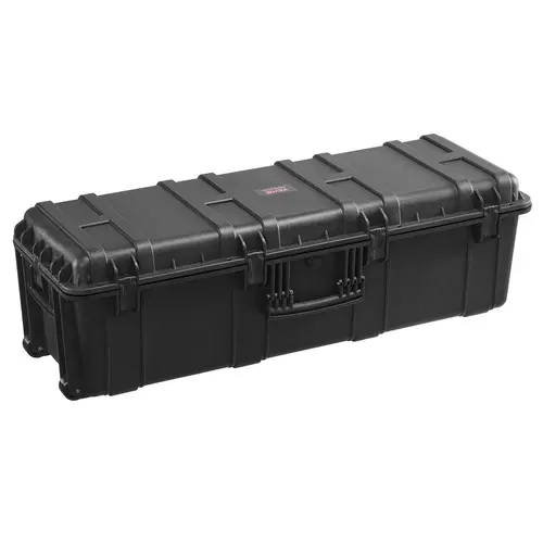 toolupgrade VEVOR IP67 Rated Waterproof Hard Plastic Heavy Duty Equipment Protective Dry Box Case with Pre-Cut Foam, Retractable Grip, Lock, Automatic Protection for Tactical Gear & Accessories (112x41x34)
