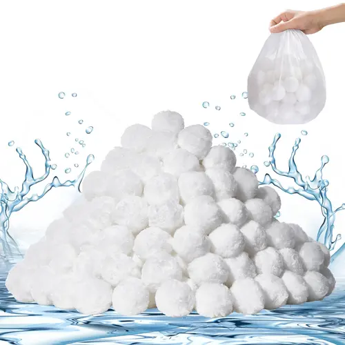 VEVOR 3.5 lbs Reusable Polyester Fiber Filter Balls with Wash Bag, Sand Filter Replacement for Aquarium Filtration & Above Ground Use, High Filtration Strength for Pollen & Clippings Capture