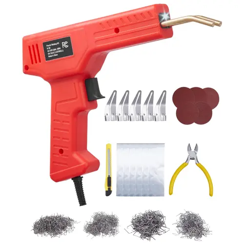 【ToolUpgrade】VEVOR 100W Plastic Welder Gun with 800PCS Hot Staples, LED Illumination, Heavy Duty Repair Kit for Car Bumpers, Various Plastics, Beginners/Pros, Tools and Gadgets