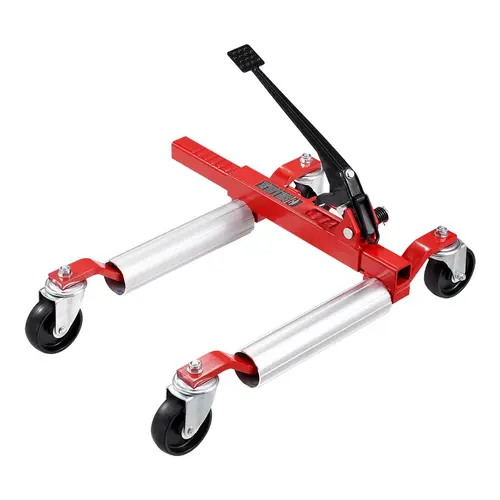 【toolupgrade】VEVOR Heavy Duty Wheel Dolly with Steel Frame, 1500 Lbs Max Capacity, Foot Operated Ratchet Lifter, Convenient Handle, 360° Swivel Casters for Smooth Rolling, Car Auto Repair Moving Tools