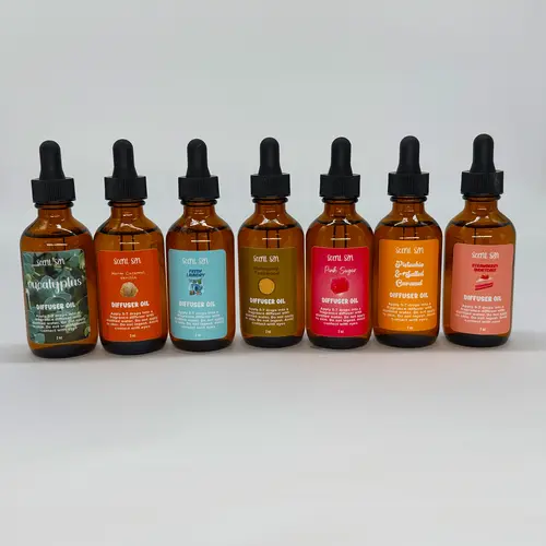 SCENT SZN 2 oz Household Fragrance Diffuser Oil Refill - Paradise-Cream-Mint-Bean Scented Indoor Home Fragrance with Birthday Cake, Sweater Weather, Cotton Candy, Pineapple, Eucalyptus, Peach, Lavender Notes - Home Care Supply