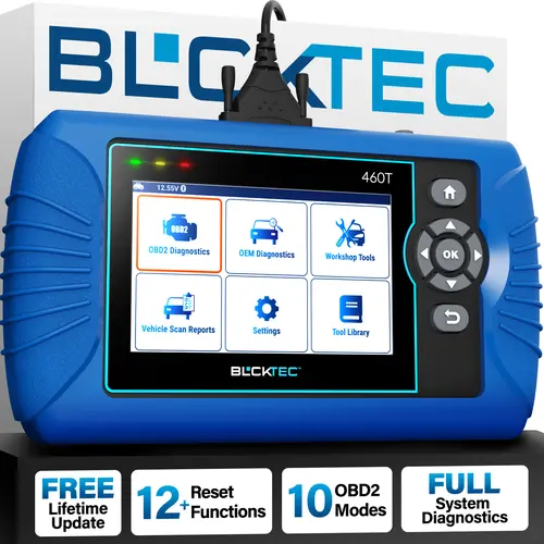 BLCKTEC 460T OBD2 Scanner with 12 Reset Services, scan Engine/ABS/SRS/Transmission, Oil/TPMS/EPB/SAS/DPF Reset, ABS Bleeding, Auto VIN, Free updates