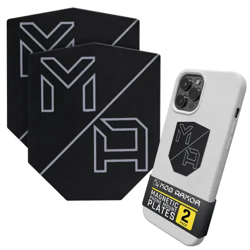 MOB ARMOR MobNetic Small Thin Magnetic Device Plates (2-Pack) - Universal Cellphone Accessory, Mag Grip Phone Holders & Mounts Compatibility, Anti-Slip Stable View, Easy-Install Car Mount Dashboard Accessory, Seamless Use