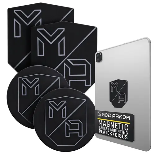 MOB ARMOR TabNetic Accessory Combo Pack for Tablet Mounts 4-Pack - Adhesive 65mm Magnetic Mounting Discs, Device Shield Plates, Surface Prep Wipes for Home, Car, Office Mounting Accessories