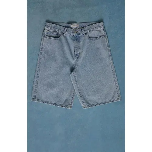 Pacsun Men's Austin Extreme Baggy Jean Shorts Light Blue