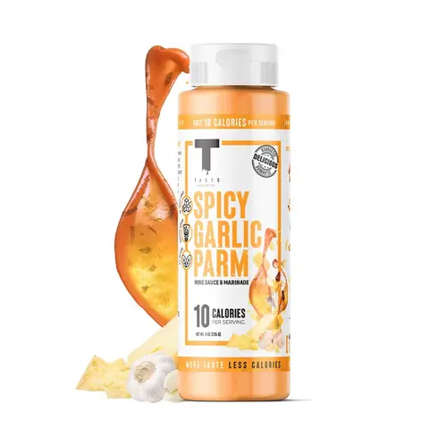Taste Flavor Co. Spicy Garlic Parm - Low Calorie Keto Friendly Sauce - All Natural Sauce with Reduced Sodium & No Added Sugar