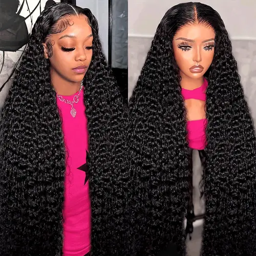 [36 in $88] Imani Affordable Glueless 200% Density Deep Wave 13x6 HD Transparent Lace Frontal Brazilian Curly Human Hair Wig for Women #tiktokshopstockup #SohoChic
