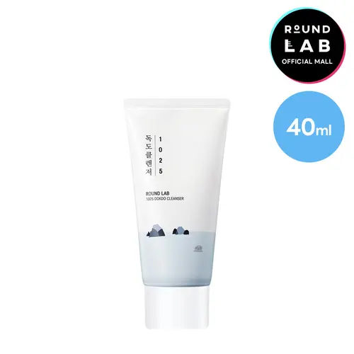 ROUND LAB 1025 Dokdo Cleanser 40ml Travel Size Facial Wash for Combination All Sensitive Dry Normal Skin Low Acidic pH Gentle Cleansing