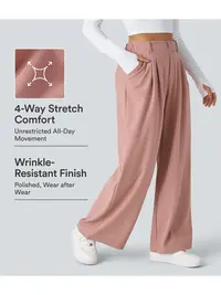 Halara Flex™ High Waisted Pocket Wide Leg Waffle Work Pants
