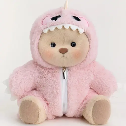Getahug 12in Moveable Poseable Unisex Dinosaur Stuffed Animal - Fluffy Polyester, 6-8 Years, 7.5in Width, 9" Sitting Height, Interchangeable Costumes, Hand Wash, Cute Collectibles, Pretend Play, Birthday Gift, Animal Character Stuffed Toys