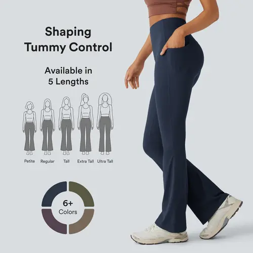 Halara UltraSculpt™ High Waisted Tummy Control Pocket Shaping Yoga Bootcut Leggings