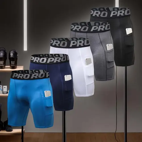 5 Pack Men's Letter Tape Pocket Boxer Brief, Quick Drying Breathable Comfortable Compression Underwear for Men, Casual Men's Underwear for All Seasons springtok
