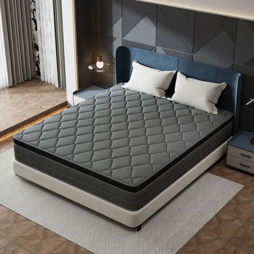 10/12/14 Inch Hybrid Mattress in Twin/Full/Queen/King Sizes, Featuring Individually Pocketed Springs and Gel Memory Foam Hybrid Construction, Medium Firm Feel, Ergonomic Design, and Enhanced Edge Support.