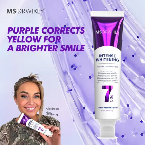 【MSDRWIKEY】New 7-Pro Intensive Toothpaste | Upgraded Purple Formula with 7 Probiotics |  Long-Lasting Freshness