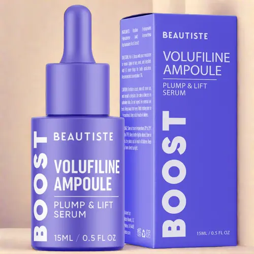 [Beautiste] BOOST Volufiline Ampoule | Lightweight Plump & Lift Face Serum for Plumper-Looking Skin | Face & Neck Hydrating Moisturizer with Dropper  , 15 mL / 0.50 fl oz