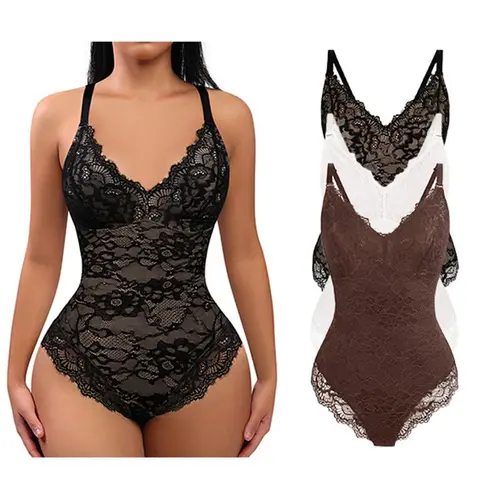 FeelinGirl #Livestream Lace Bodysuit Sexy Seamless Womenswear Shapewear for Women comfort stretchy tummy compression for lady