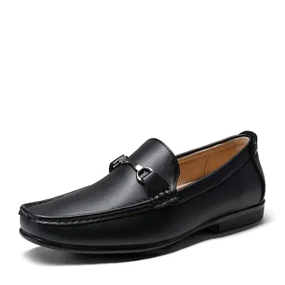 BRUNO MARC Men's Lace-Free Flat Heel Loafers - Boutique-Style, Effortless Horsebit Slip-On Casual Shoes with All-Day Comfort