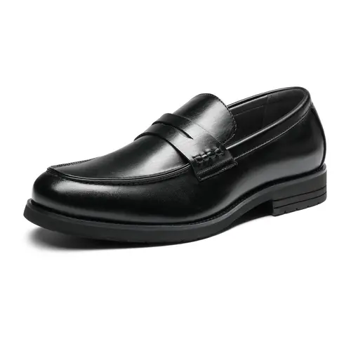 BRUNO MARC Men's Classic Closed-Toe Vegan Leather Penny Loafers - Slip-On All-Seasons Cushioned Casual Footwear with Memory Foam Insole, Business Walking Shoes for Men