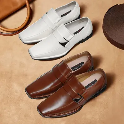 BRUNO MARC Men's Giorgio Leather-Lined Slip-On Loafers, Classic Leather Dressy No Tie Formal Shoes, Men's Slip-On Footwear, Classic Leather Loafers