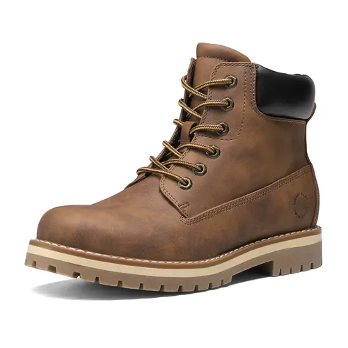 BRUNO MARC Men's Chic Synthetic Ankle Boots - Waterproof, Fur-Lined Cold Weather Outdoor Shoes, Smooth PU, Laced, Cushioned EVA Insole, Supportive, Casual Use, Men's Shoes, Laces