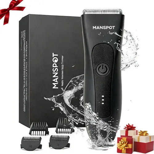 Manspot 4 in 1 Electric Bodyand Hair Shaver - Groin Hair Trimmer, Ball Trimmer for Men with Replaceable Ceramic Blade Heads, USB Recharge, 90 Minutes Shaving,Waterproof, Safe & Gentle Trimming, Quick Gifts#SummerWins #DealsForYouDays,#4thofjuly,summ