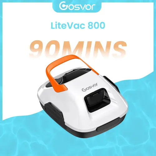 (FLAT Bottom ONlY) Cordless Robotic Pool Cleaner, Lasts 90 Min, Automatic Vacuum for Above-Ground Pools up to 860 Sq.ft, Portable, Self-Parking #smartliving