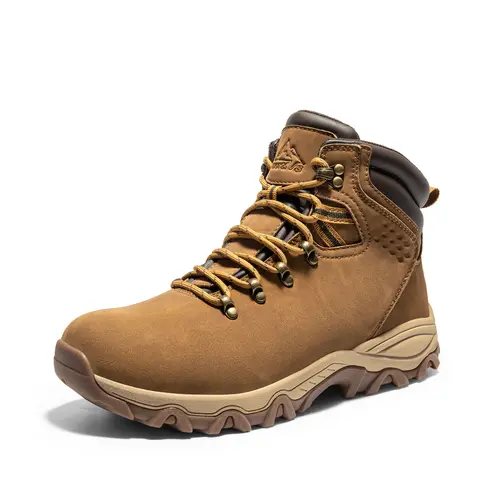 NORTIV 8 Men's Mid-Top Waterproof Insulated Winter Hiking Boots - Vegan Leather Upper, 3M Thermal Materials, All-Weather Grip, Ankle Support, EVA Midsole, Shock-Resistant Anti-Slip Rubber Outsole, Plush Lining, Gusseted Tongue, Laces for Trekking Camping