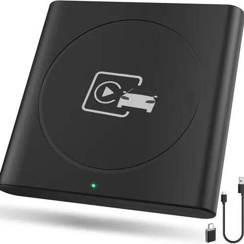 【PASLDA】U2-Pro Mini Wireless Carplay Converter, 2024 Upgraded Intelligent IC Plastic Device, 0.199 lb Fast WiFi Connectivity, USB-A/C Wired-to-Wireless Adapter for iPhone iOS 10+, Plug-and-Play for 2026+ Cars with Steering Wheel Control