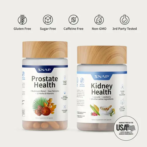 Snap Supplements - Prostate Health + Kidney Health - Men's Vital Organ Support Bundle