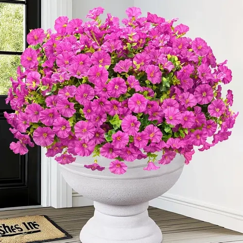 14-Piece UV-Resistant Realistic Design Artificial Flower Decorations, Assorted Bits Decorative Ornaments for Outdoor & Home Front Porch (Home Supplies)