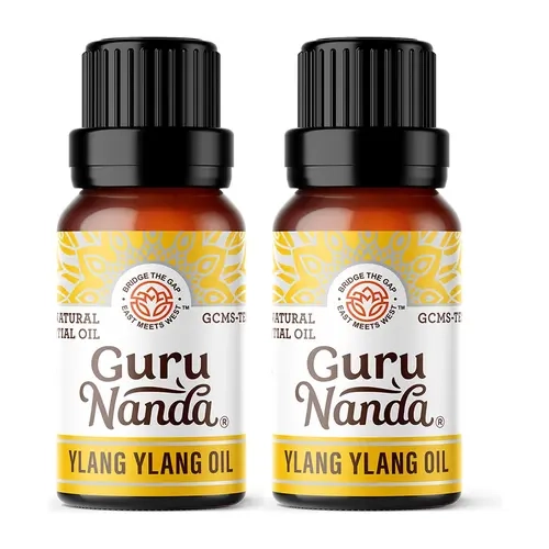 GuruNanda Ylang Ylang Essential Oil (10ml each) - Pure, Natural and Undiluted Diffuser Oil for Aromatherapy, Massages & DIY Recipes - 2 Pack