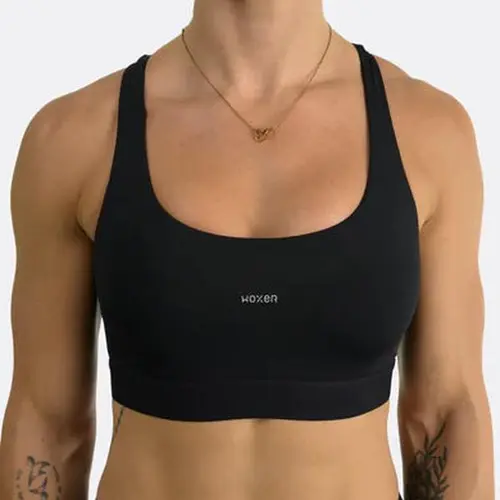 Woxer Boss Flex Sports Bra, Wire-Free High Support Racerback for Workouts, Sweat-Wicking Active Knit with Power Mesh, Sport Bras, Workout Bra