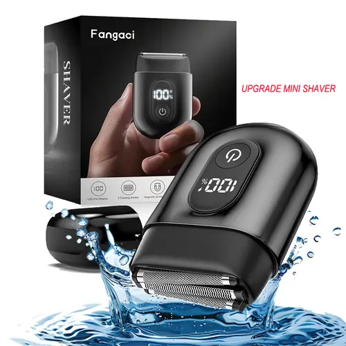 [Tiktokshopstockup] 3in1 SHPAVVER Vacuum beard Trimmer&Mbzoey Foil shaver &Barber Kit Beard Shaper IPX7 Waterproof Wet/Dry Shaver, LED Display, USB-C Rechargeable Fathers Day Gift for Men